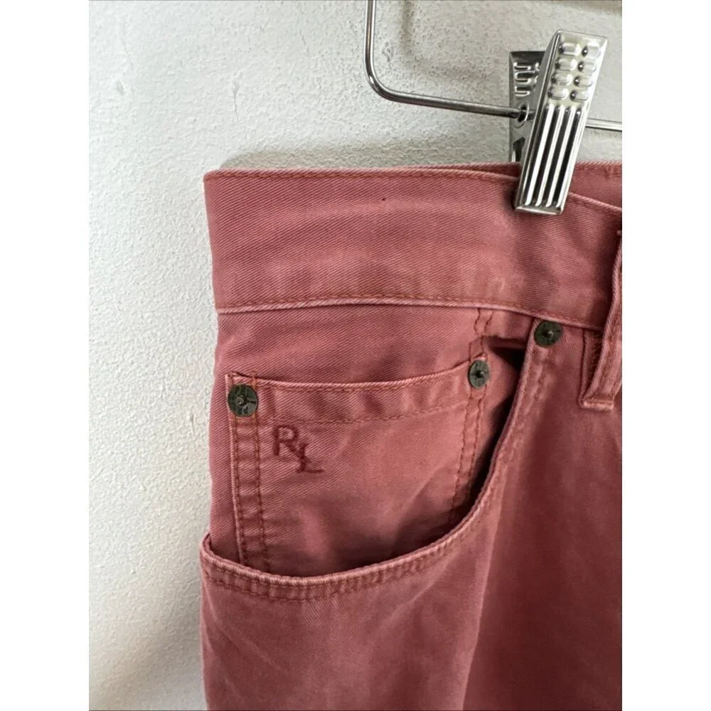 POLO RALPH LAUREN Classic Fit Chino Pants Mens 32 X 32 Salmon Coral Flat‎ Front